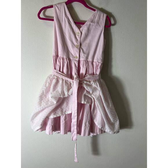 Pears and Bears Girls Pink Apron Dress Sz 5 - Picture 2 of 4
